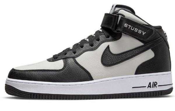 the Stüssy x Nike Air Force 1 Mid in Black and White